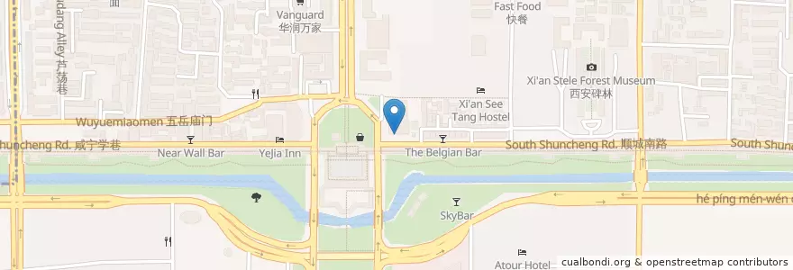 Mapa de ubicacion de 張學友酒吧 en 중국, 산시성, 西安市, 碑林区 (Beilin).