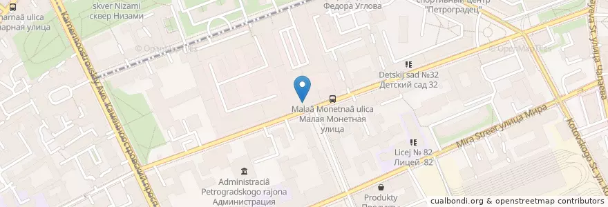 Mapa de ubicacion de Port en Russie, District Fédéral Du Nord-Ouest, Oblast De Léningrad, Saint-Pétersbourg, Петроградский Район, Посадский Округ.