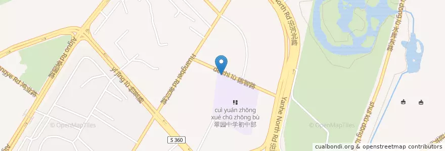 Mapa de ubicacion de 自行车停车场 en 中国, 广东省, 深圳市, 罗湖区, 黄贝街道.