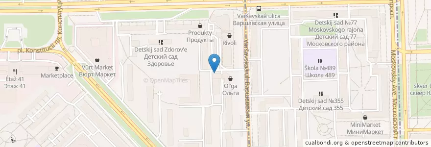Mapa de ubicacion de Санкт-Петербург en Russia, Северо-Западный Федеральный Округ, Oblast' Di Leningrado, San Pietroburgo, Московский Район.