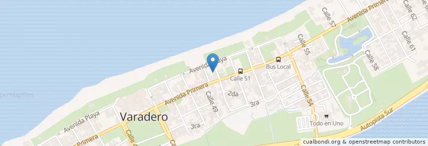 Mapa de ubicacion de Hol en Cuba, Matanzas, Cárdenas, Varadero.