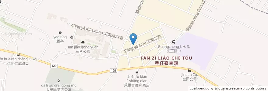 Mapa de ubicacion de 清一色牛肉麵修平店 en Taiwan, 臺中市, 大里區.
