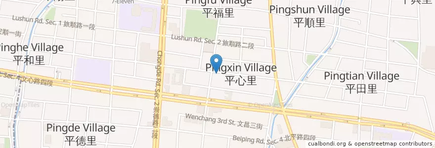 Mapa de ubicacion de 天天素食 en Taiwan, Taichung, 北屯區.