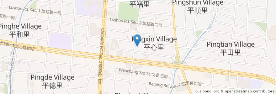 Mapa de ubicacion de 鴻福餐館 en Taiwan, Taichung, Beitun District.