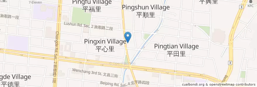 Mapa de ubicacion de 三媽臭臭鍋 en 臺灣, 臺中市, 北屯區.