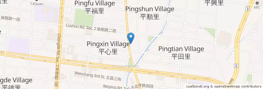 Mapa de ubicacion de 火奴魯魯 en Taiwán, Taichung, 北屯區.