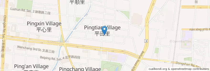 Mapa de ubicacion de 王哥炸肉丸 en Taiwán, Taichung, 北屯區.