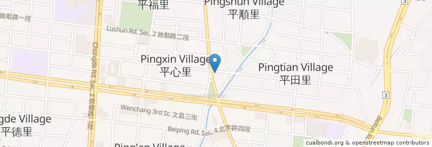 Mapa de ubicacion de 高雄老周燒肉飯 en 台湾, 台中市, 北屯区.