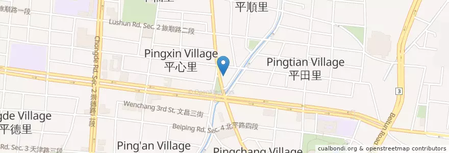 Mapa de ubicacion de 炒飯超人 en 臺灣, 臺中市, 北屯區.