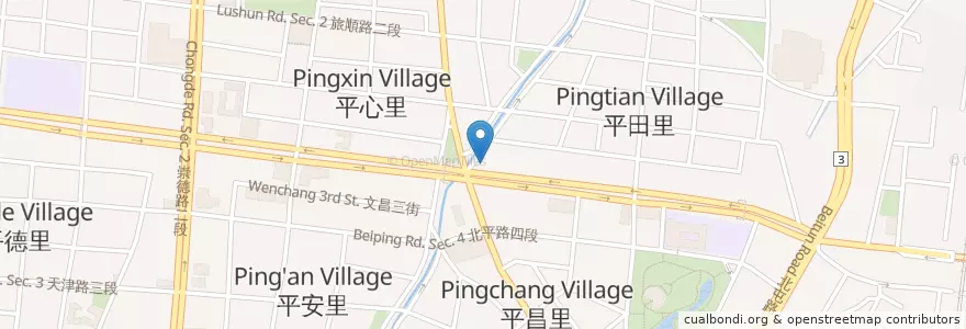 Mapa de ubicacion de 胖子逃跑 en Taiwan, 臺中市, 北屯區.