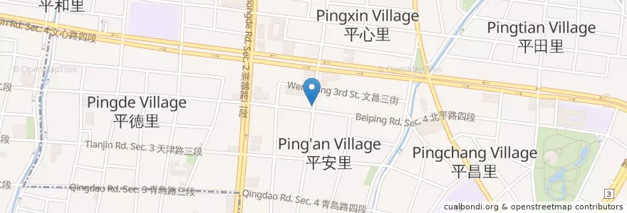 Mapa de ubicacion de 札卡餐酒館 en Taiwan, 臺中市, 北屯區.