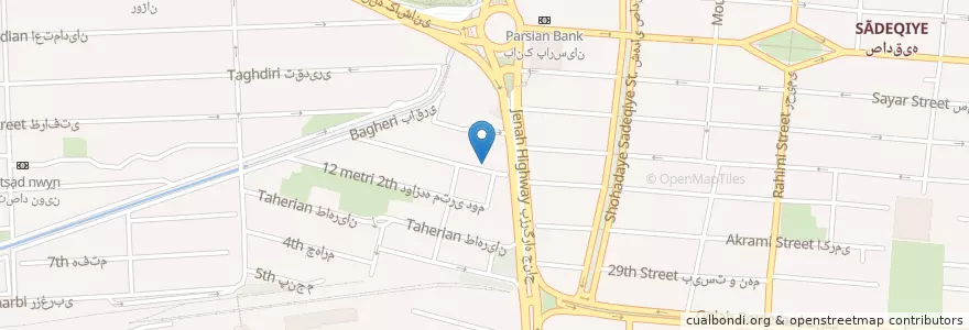 Mapa de ubicacion de آموزشگاه زبان سفیر en Iran, Teheran, شهرستان تهران, Teheran, بخش مرکزی شهرستان تهران.