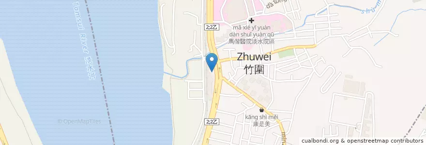 Mapa de ubicacion de 路易莎咖啡 en 台湾, 新北市, 淡水区.
