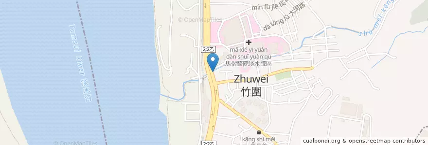 Mapa de ubicacion de 百八魚場 en Taiwan, Nuova Taipei, Distretto Di Tamsui.