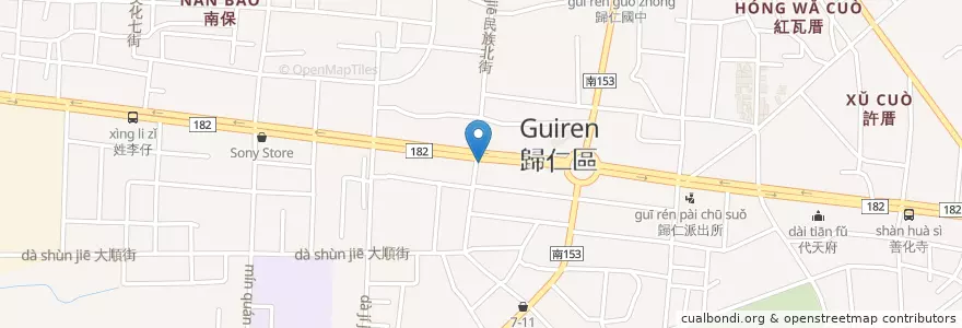 Mapa de ubicacion de 安麗兒藥局 en Taiwan, Tainan, Guiren District.