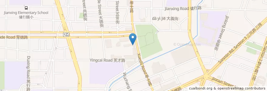 Mapa de ubicacion de 星巴克 en Taiwán, Taichung, 北區.