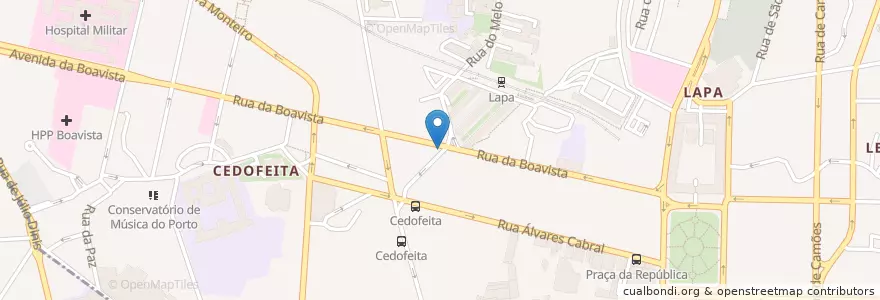 Mapa de ubicacion de Cafetaria Dom Caseiro en Portugal, Norte, Área Metropolitana Do Porto, Porto, Porto, Cedofeita, Santo Ildefonso, Sé, Miragaia, São Nicolau E Vitória.