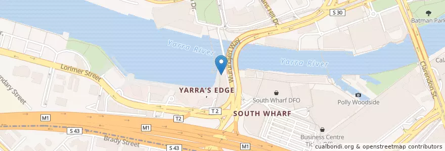 Mapa de ubicacion de Hooks at the Yarra en Australie, Victoria, City Of Melbourne.