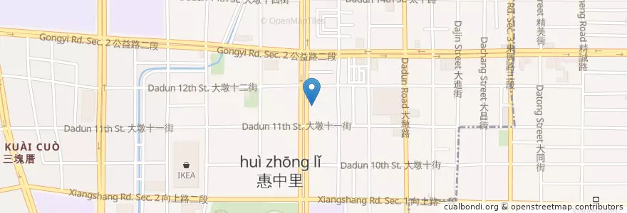 Mapa de ubicacion de 路易莎咖啡 en 타이완, 타이중 시, 난툰 구.