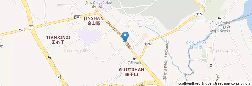 Mapa de ubicacion de 雲南小棧 en تايوان, تايبيه الجديدة, 金山區.