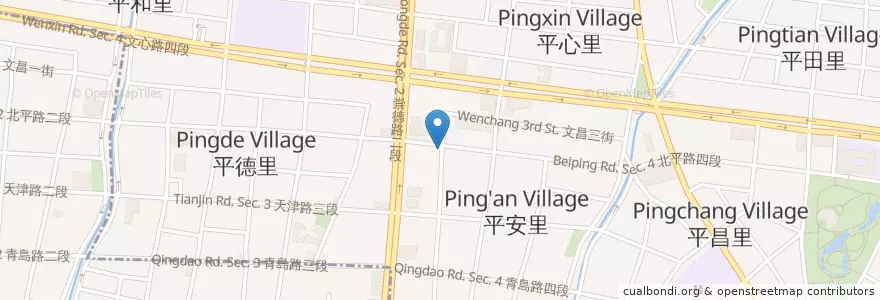 Mapa de ubicacion de 張家食府 en تایوان, تایچونگ, 北屯區.