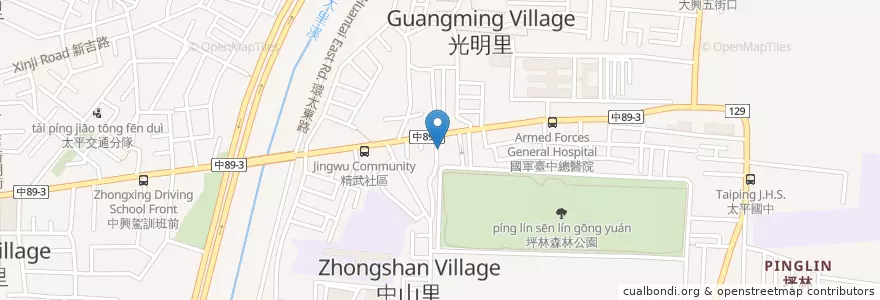 Mapa de ubicacion de 阿家現炒麵飯 en 타이완, 타이중 시, 타이핑구.