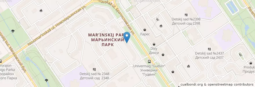 Mapa de ubicacion de Папа Джонс en Rússia, Distrito Federal Central, Москва, Юго-Восточный Административный Округ, Район Марьино.