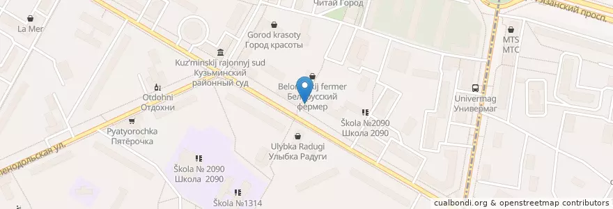 Mapa de ubicacion de Папа Джонс en Rusland, Centraal Federaal District, Moskou, Юго-Восточный Административный Округ, Рязанский Район.