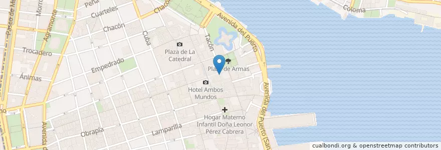Mapa de ubicacion de Dulcería Dona Teresa en كوبا, La Habana, La Habana Vieja.