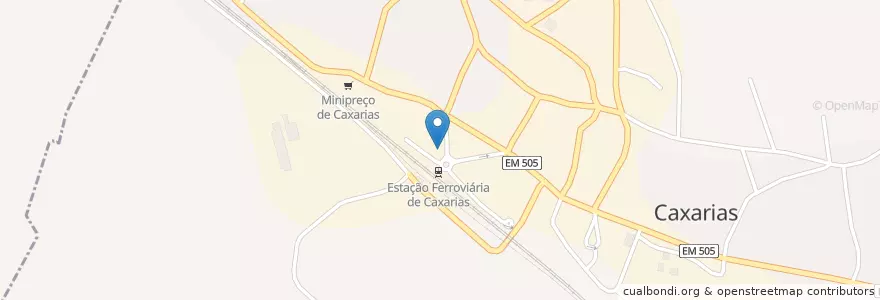 Mapa de ubicacion de Manalvo en Portogallo, Centro, Santarém, Médio Tejo, Ourém, Caxarias.