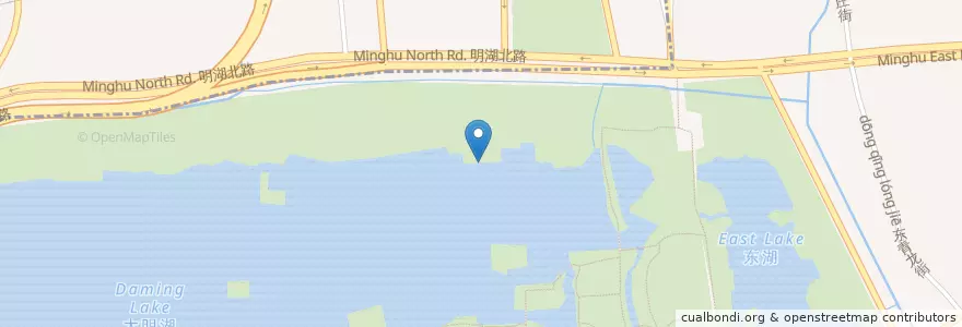 Mapa de ubicacion de 北极阁码头 en China, Shandong, Jinan City, Tianqiao District, 大明湖街道.