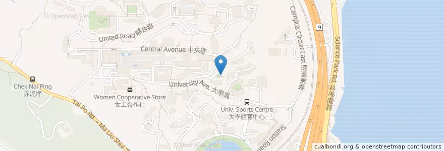 Mapa de ubicacion de 五橋小賣部 en China, Hong Kong, Cantão, Novos Territórios, 沙田區 Sha Tin District.
