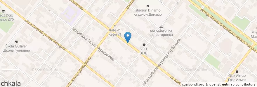 Mapa de ubicacion de Мангалия en ロシア, 北カフカース連邦管区, Дагестан, Городской Округ Махачкала.
