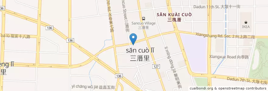 Mapa de ubicacion de 初一素蔬食餐廳 en Taiwan, Taichung, 南屯區.