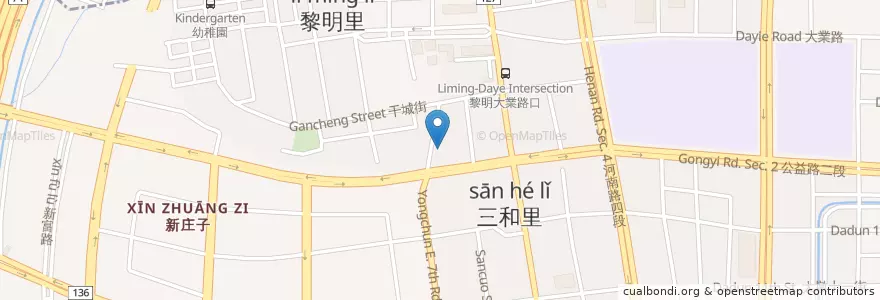 Mapa de ubicacion de 有喜屋 en 臺灣, 臺中市, 南屯區.
