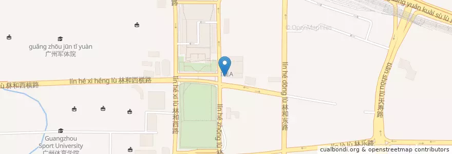 Mapa de ubicacion de China Construction Bank en Çin, Guangdong, 广州市, 天河区, 林和街道.