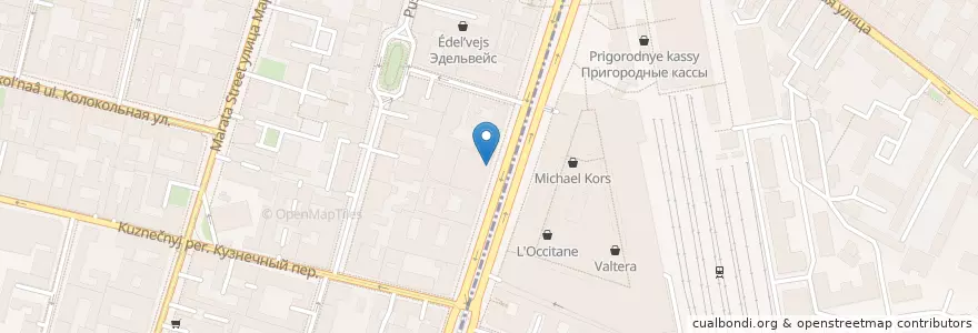 Mapa de ubicacion de Olivetto en Russie, District Fédéral Du Nord-Ouest, Oblast De Léningrad, Saint-Pétersbourg, Центральный Район, Владимирский Округ.