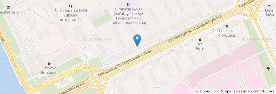 Mapa de ubicacion de Бистро en Russland, Föderationskreis Nordwest, Oblast Leningrad, Sankt Petersburg, Невский Район, Народный Округ.