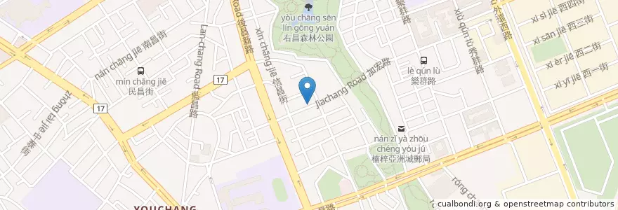Mapa de ubicacion de 芽米蔬食廚房 en Taiwan, Kaohsiung, 楠梓區.