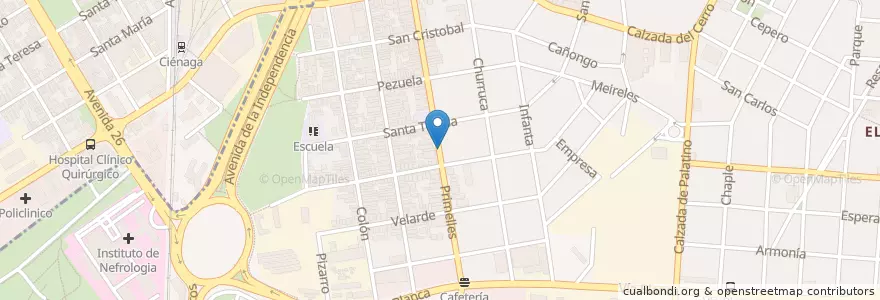 Mapa de ubicacion de cafetería en كوبا, La Habana, Cerro.