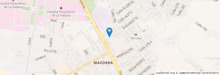 Mapa de ubicacion de Farmacia 279 en كوبا, La Habana, Boyeros.