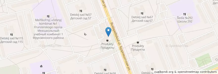 Mapa de ubicacion de Пышки, Шаверма en Russia, Northwestern Federal District, Leningrad Oblast, Saint Petersburg, Фрунзенский Район, Округ Купчино.