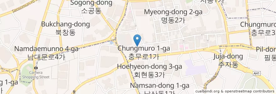 Mapa de ubicacion de 놀부부대찌개 en Corée Du Sud, Séoul, 중구.