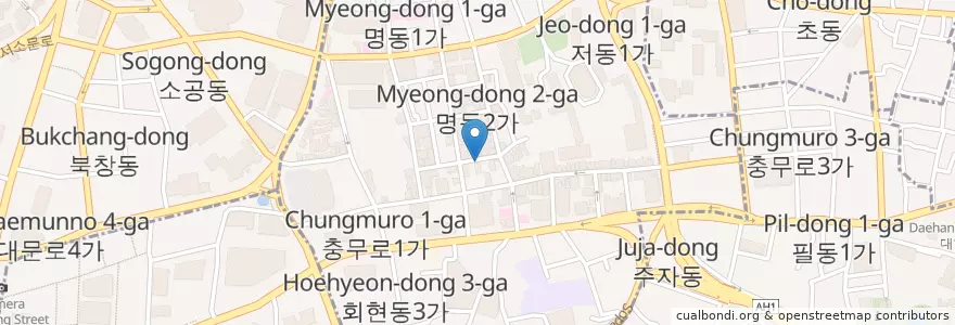Mapa de ubicacion de Stylenanda Pink Hotel en Zuid-Korea, Seoel, 중구, 명동.