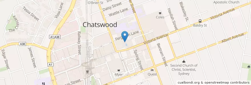 Mapa de ubicacion de Chao Ba en Australie, Nouvelle Galles Du Sud, Willoughby City Council, Sydney.