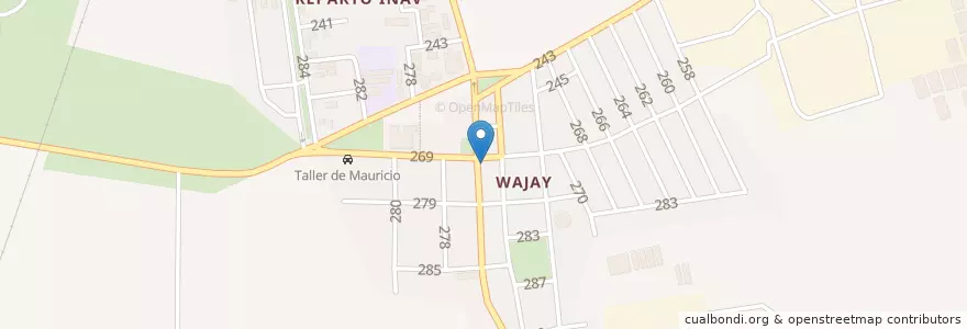 Mapa de ubicacion de Banco Wajay en Cuba, La Habana, Boyeros.