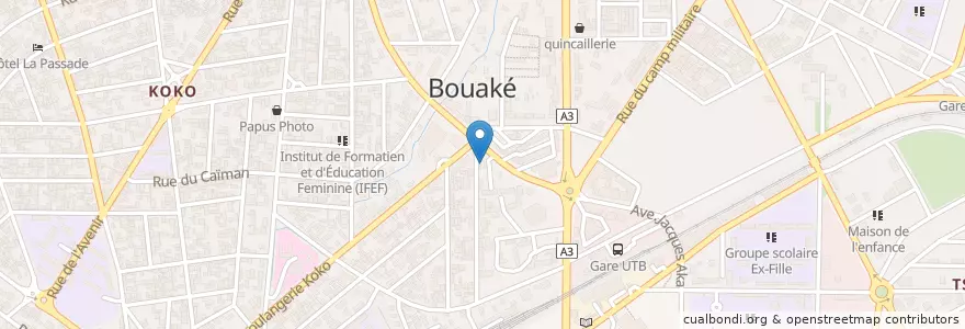 Mapa de ubicacion de Dispensaire Notre-Dame des Apôtres en Кот-Д’Ивуар, Валле-Дю-Бандама, Gbêkê.