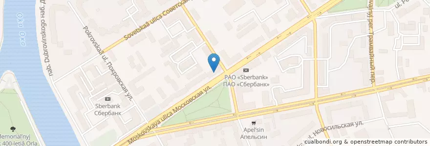 Mapa de ubicacion de Орловский музыкальный колледж en Rusia, Distrito Federal Central, Óblast De Oriol, Орловский Район, Городской Округ Орёл.