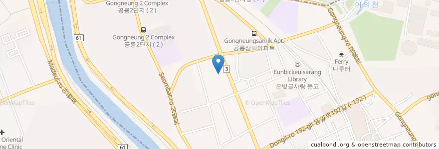 Mapa de ubicacion de 국민은행 en Республика Корея, Сеул, 노원구, 공릉1동.
