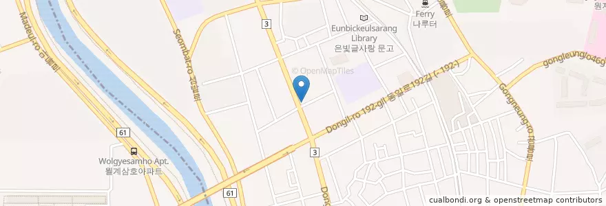 Mapa de ubicacion de 공릉역 1번 출구 앞 en Республика Корея, Сеул, 노원구, 공릉1동.